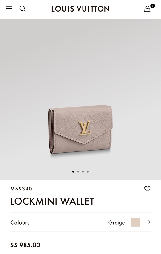 Louis Vuitton Portefeuille Lockmini Greige