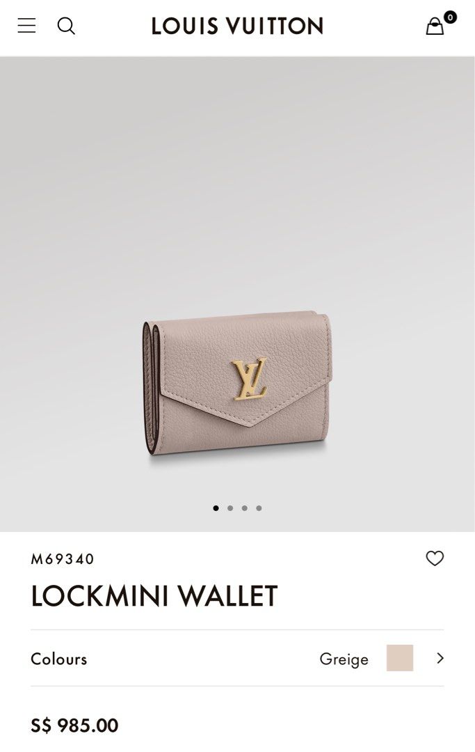 LOUIS VUITTON Portefeuil Lock Mini Calf Leather M69340 Beige Women's Wallet
