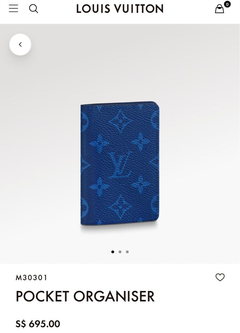 Louis Vuitton M30985 Pocket Organizer , Navy, One Size