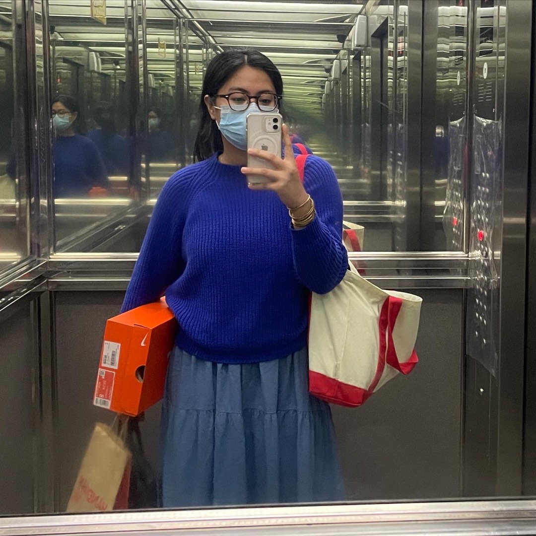 Mango blue sweater store