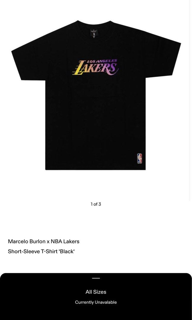 Marcelo Burlon x NBA Lakers Men s Fashion Tops Sets Tshirts