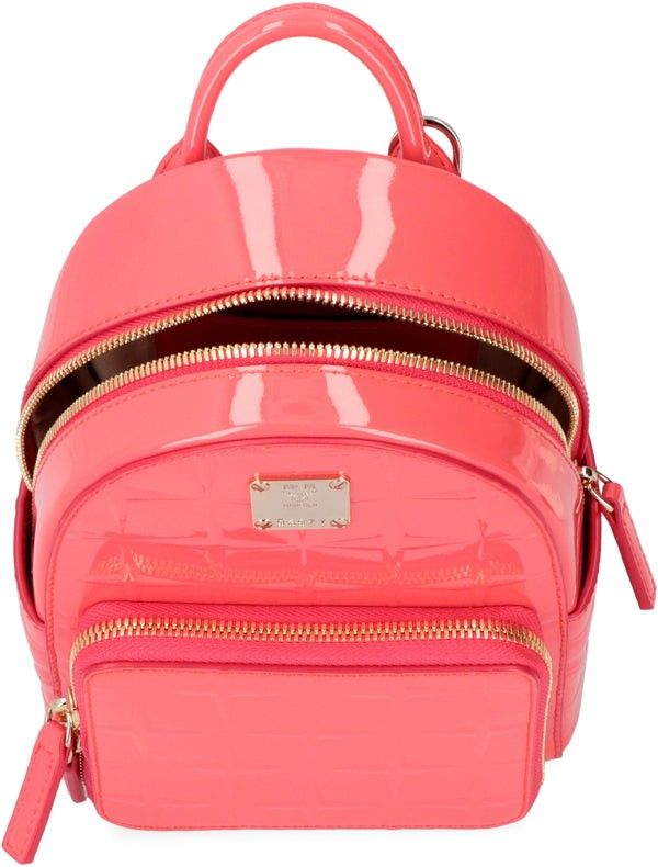 MCM Pink Patent Mini Backpack, Women's Fashion, Bags & Wallets