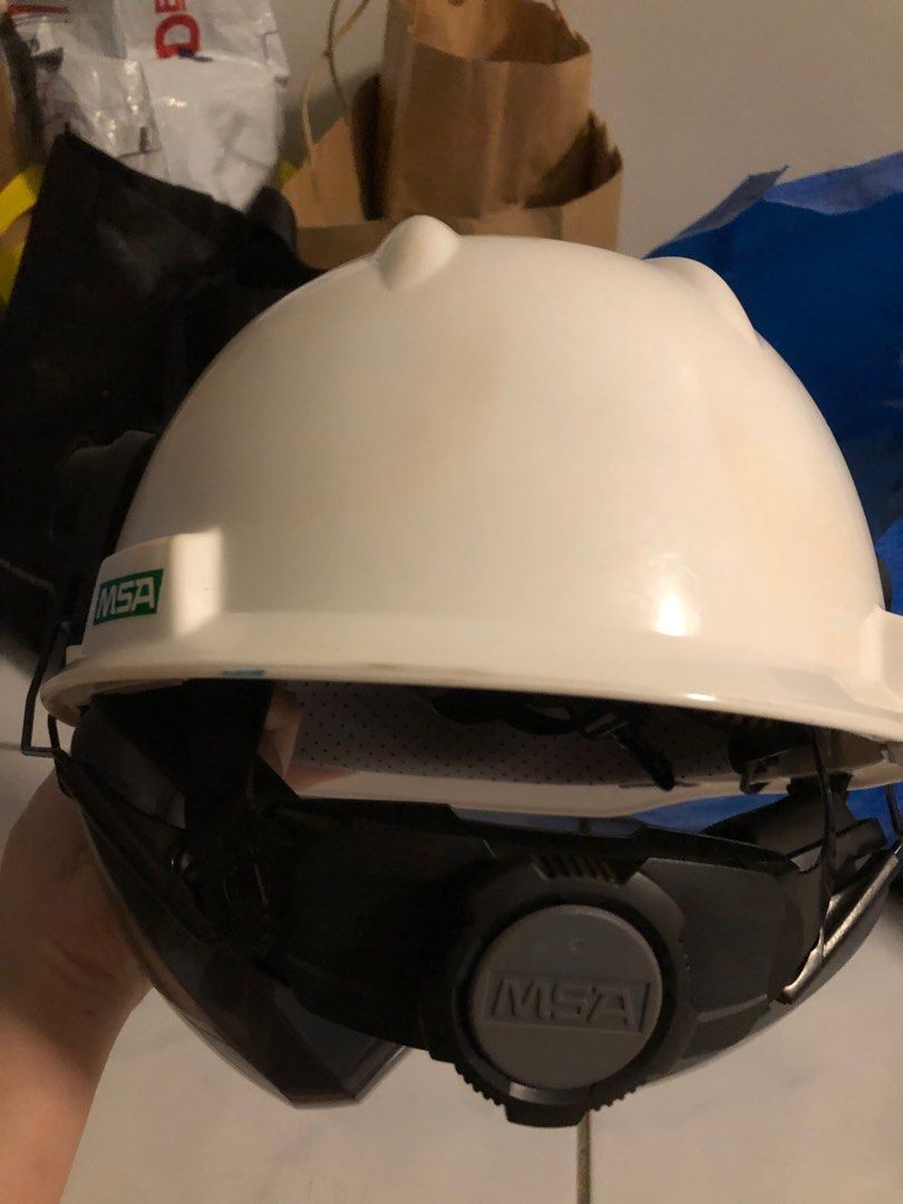 MSA Safety Helmet with Honeywell Ear Muff, Men's Fashion, Watches