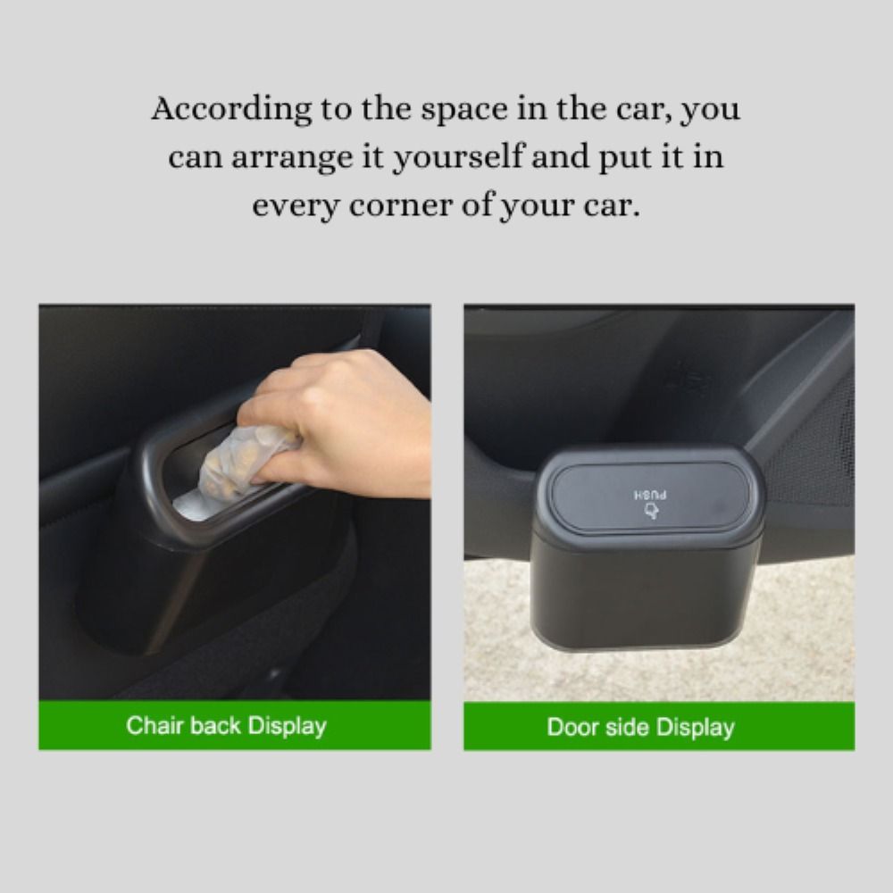 Car Mini Hanging Trash Bin Vehicle Garbage Organizer ABS Trash Can Auto  Interior Accessories 