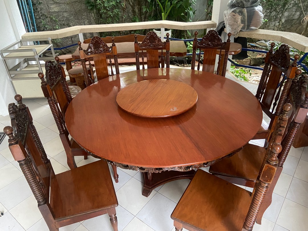 Narra Dining Table 8 seater with chairs Furniture Home Living Furniture Tables Sets on Carousell