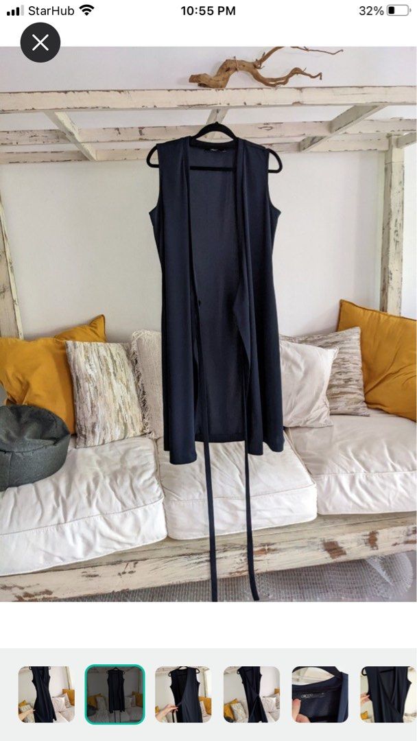Cross Over Neckline Long Sleeve Wrapped Dress - Navy