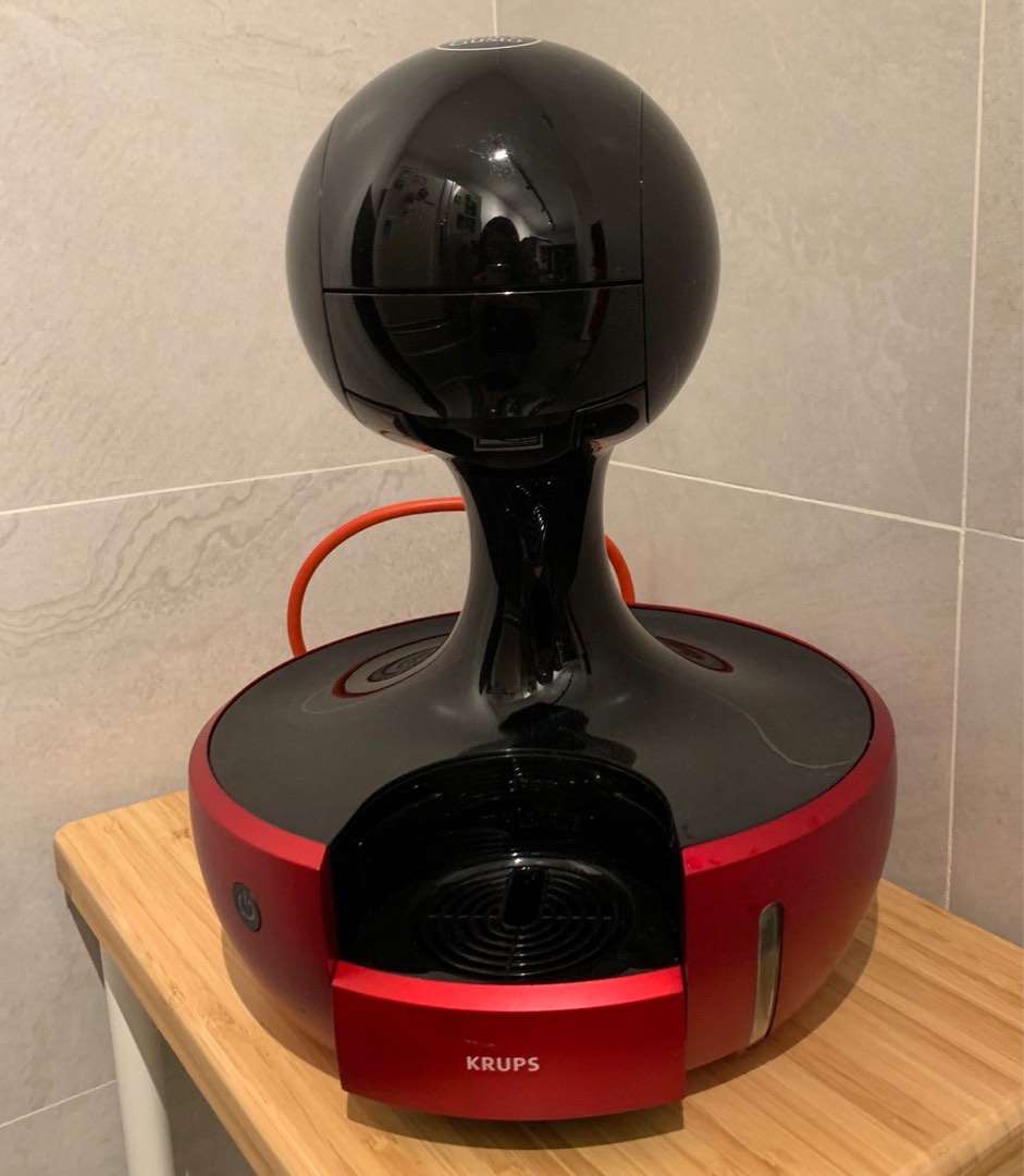 Nescafe Dolce Gusto Drop Red Metal Automatic Coffee Machine by Krups