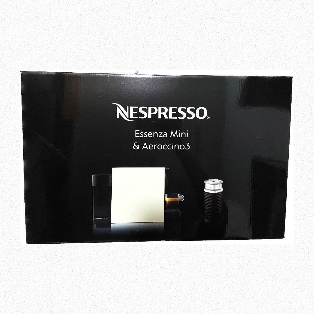 Nespresso Essenza Mini Coffee Machine Grey & Aeroccino3 Bundle, TV