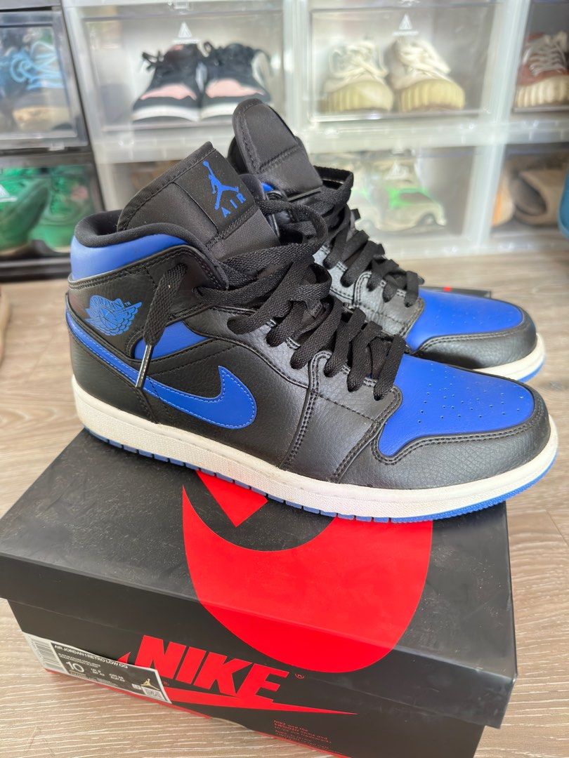 Nike Air Jordan 1 Mid-Blue US10, 他的時尚, 鞋, 運動鞋在旋轉拍賣