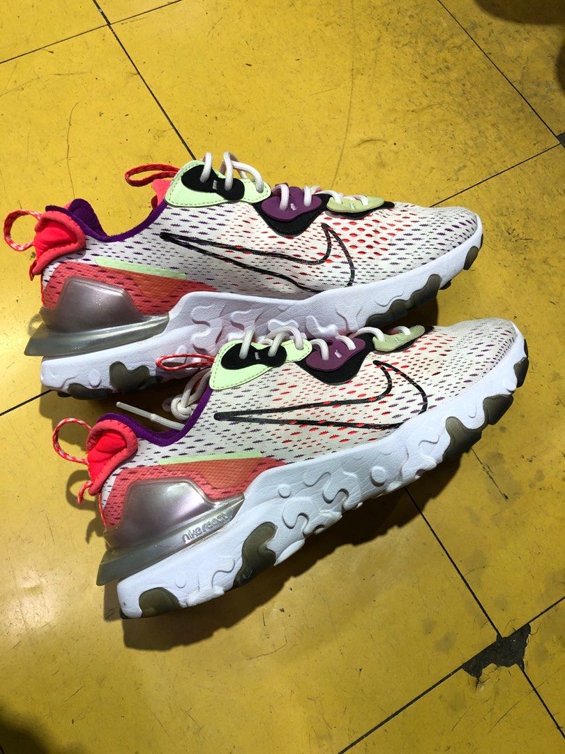 Nike React Vision ‘Barely Volt Pink’(28 cm) (Category: Sneakers) located in Baguio. Submitted by master_of_brands (Listing ID 1216170847, Image 3). Description: Authentic Nike React Vision ‘Barely Volt Pink’ Size 10 US/28 cm/44 Europe Slightly used Thick outsole No box No issue In excellent condition .