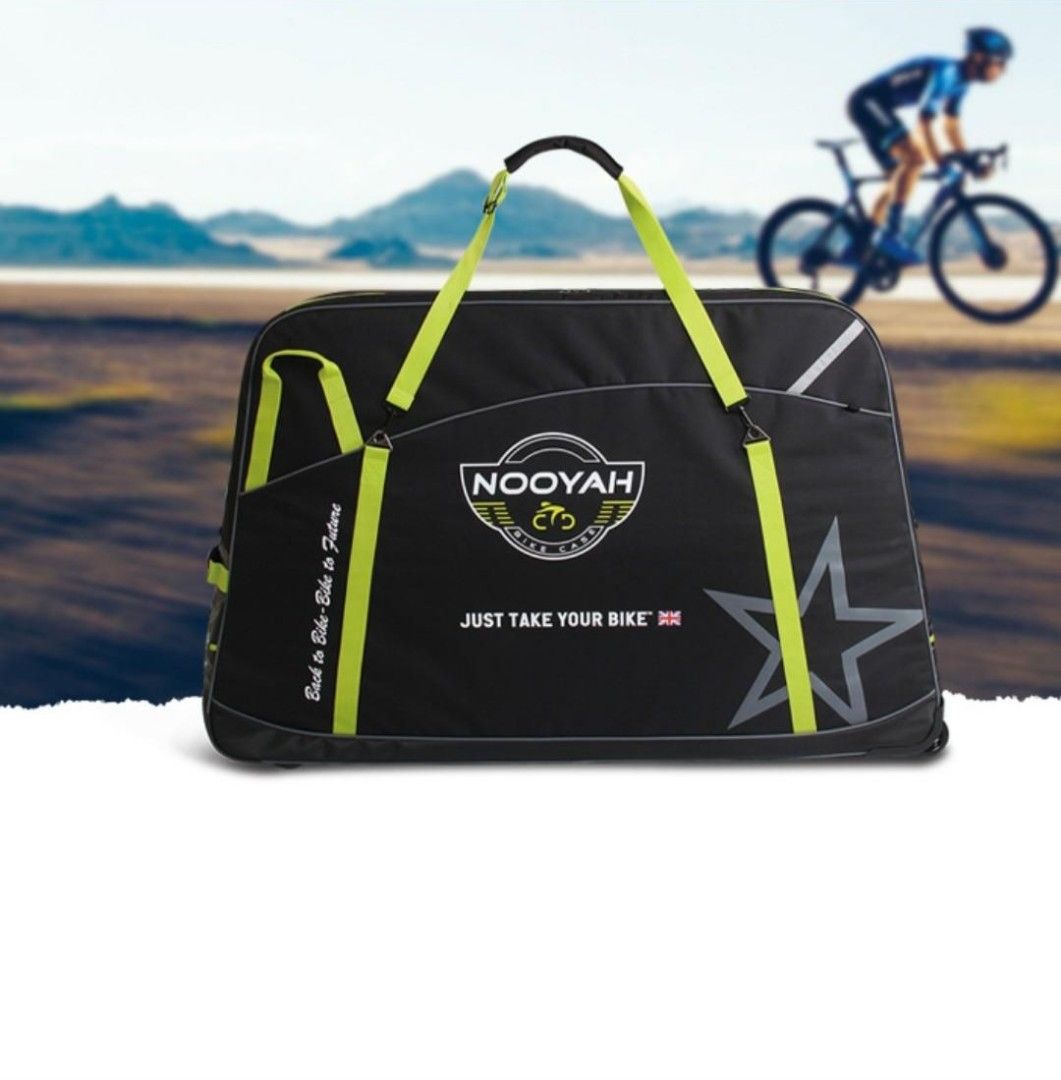 Bike Bag Nooyah Bike Travel Case With Wheels, Sports Equipment