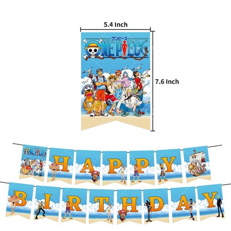 One Piece Birthday Banner and Balloons on Carousell