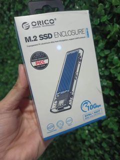 Orico M.2 SSD Enclosure B&M Key Transparent Blue Type-C USB 3.1 TCM2M-C3