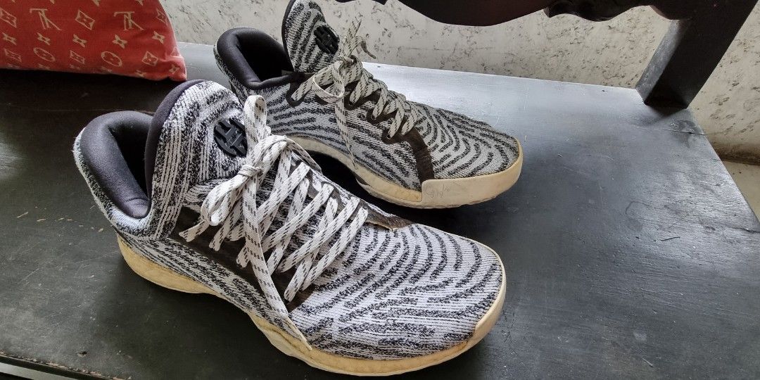 Original Adidas Harden Vol. 1 Basketball shoes White Core Black Grey US Men s 9
