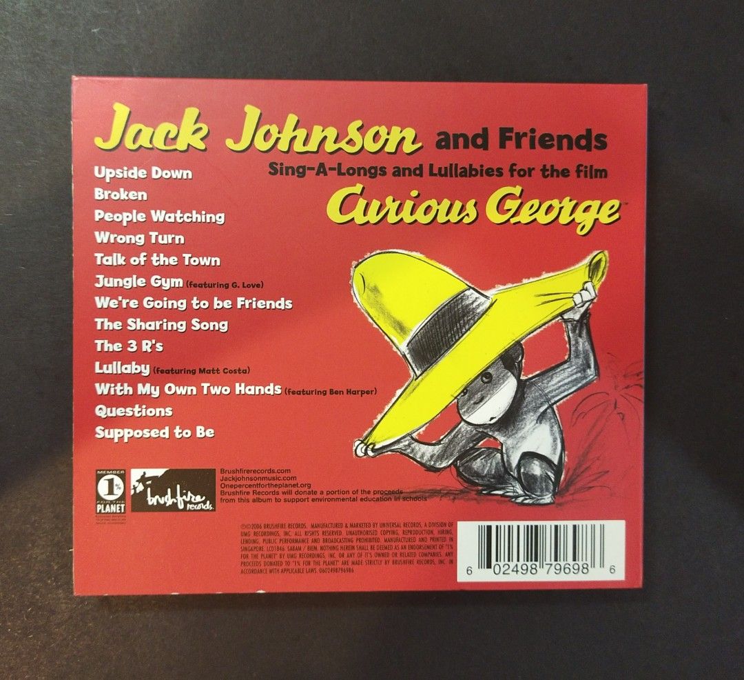 Original Well Used CD -- Jack Johnson and Friends --Sing-A-Longs and ...