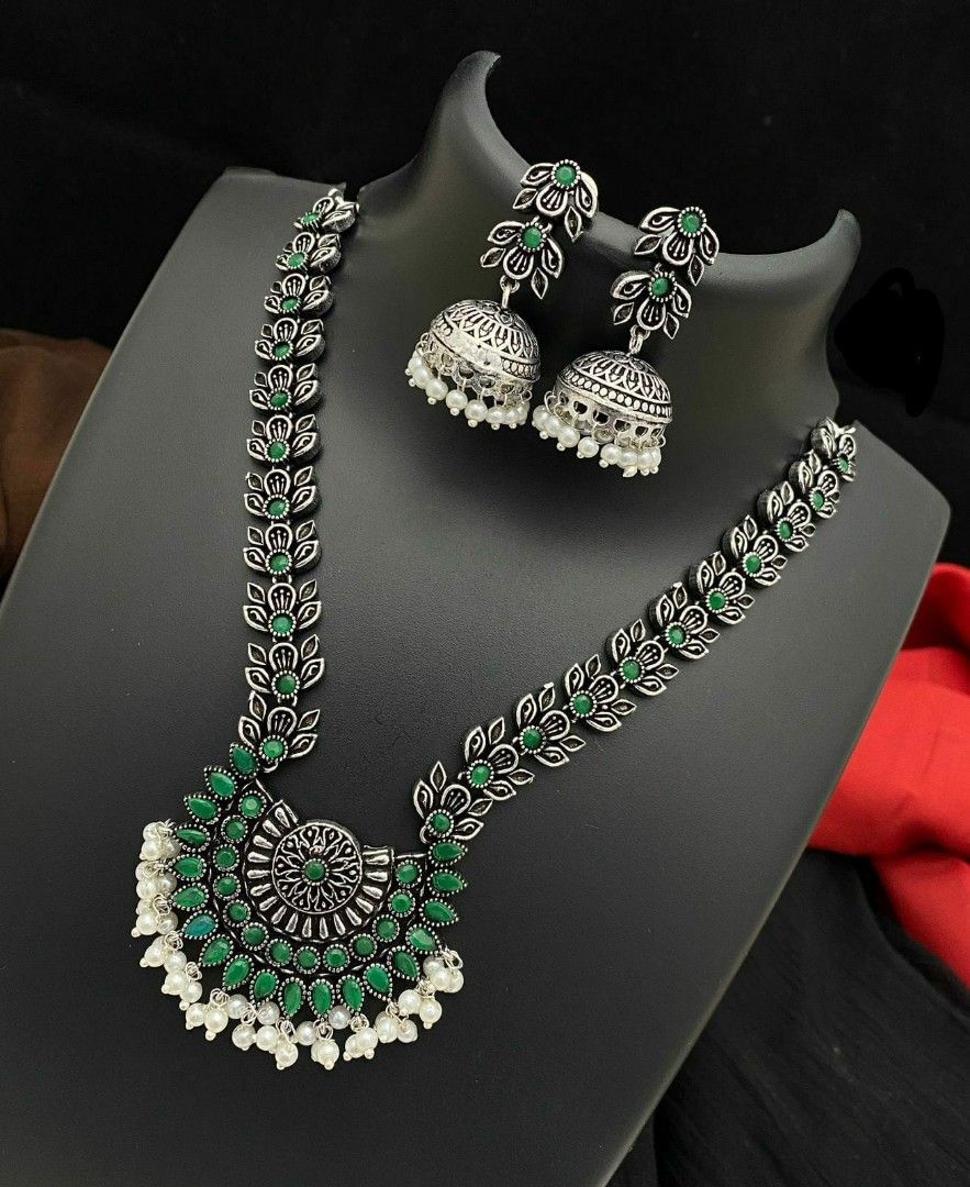 Oxidised Silver Necklace set Women s Fashion Jewelry