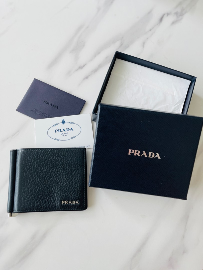 Prada money clip wallet , Men's Fashion, Watches & Accessories, Wallets & Card Holders on Carousell
