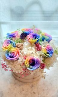 Preserved flowers in bloombox- birthday , anniversary, Housewarming, thanksgiving gift or home or office decor