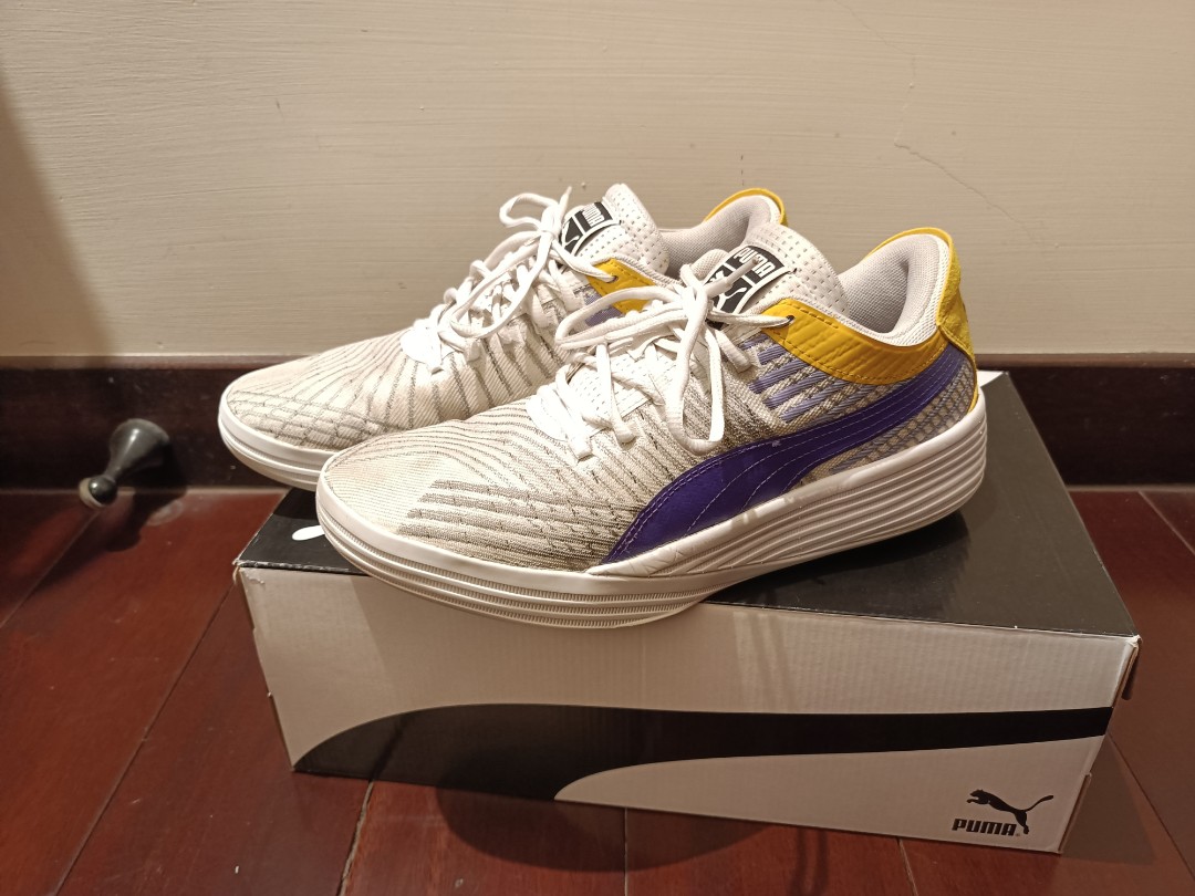 Puma clyde all pro 實戰籃球鞋湖人紫金配色US9.5, 他的時尚, 鞋, 運動