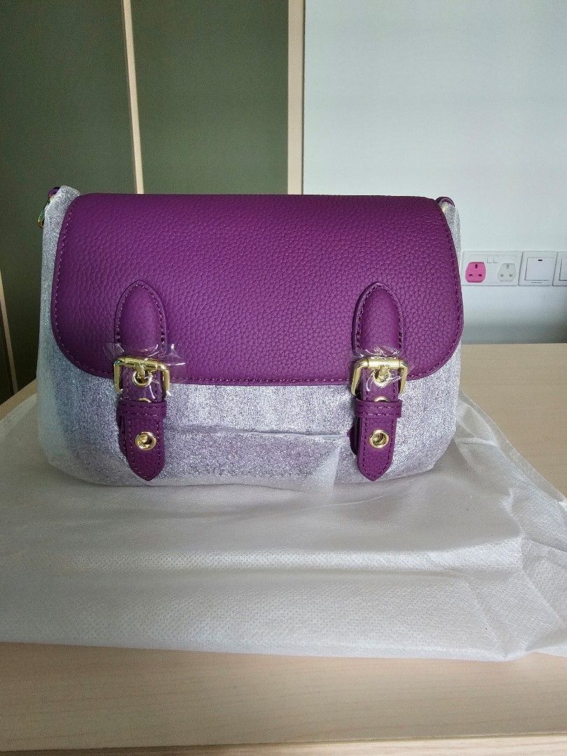 Purple Calf Messenger Bag, Women's Fashion, Bags & Wallets, Crossbody