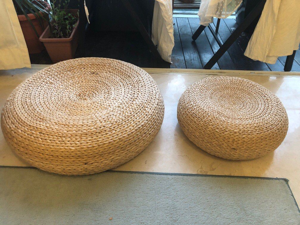 Rattan round ottomans, Furniture & Home Living, Furniture, Other Home