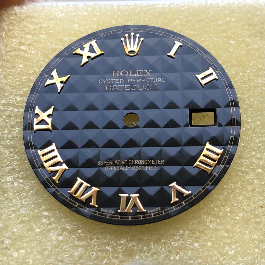 Rolex datejust black new arrivals pyramid roman dial 16233