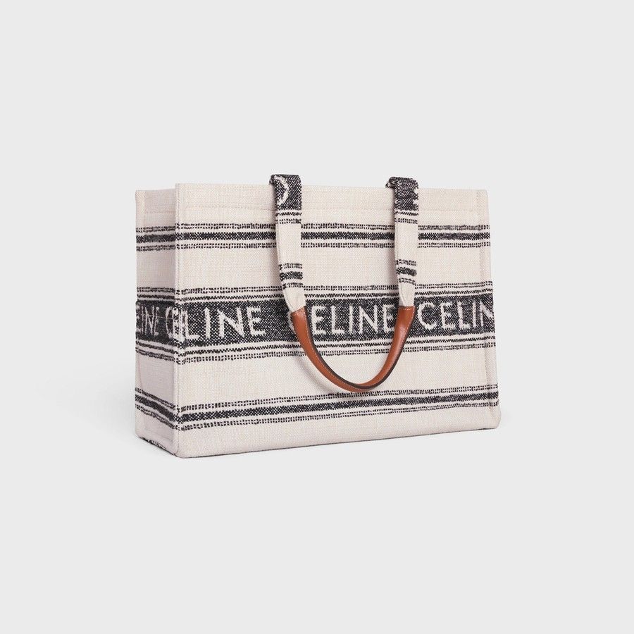 SMALL POUCH WITH STRAP IN STRIPED TEXTILE WITH CELINE JACQUARD
