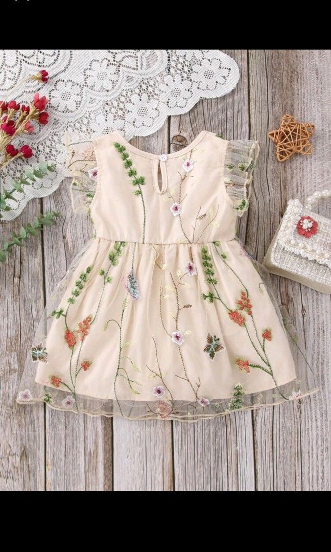 Shein Baby Girl Dress Floral Embroidery Ruffle Trim Baptismal First  birthday dress, Babies & Kids, Babies & Kids Fashion on Carousell