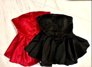 Silky tube top bustier padded