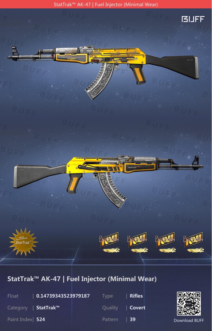 StatTrak AK-47 Fuel Injector Minimal Wear (0.147, stickers worth $15 ...