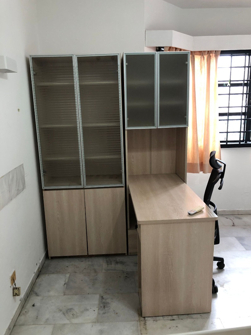 Study Desk with storage and Shelvings Set , Furniture & Home Living