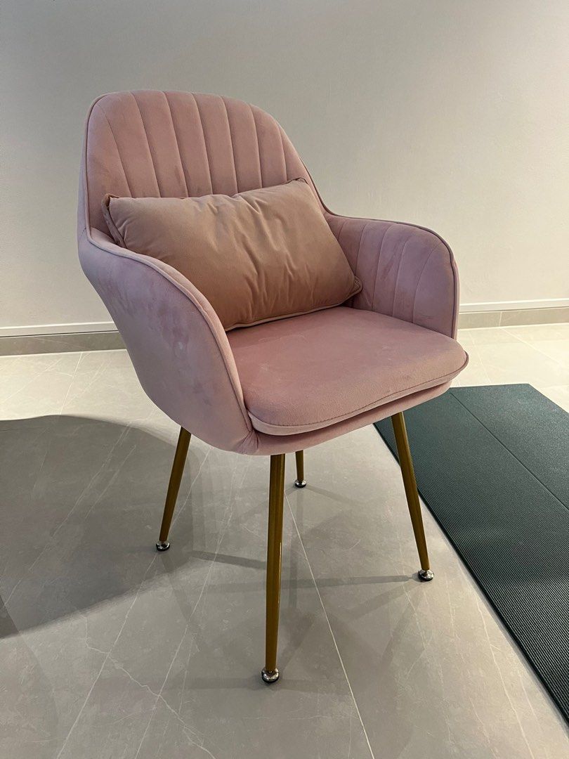 Suede discount pink chair