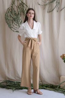TWL Clark Tie Sash Pants in Camel