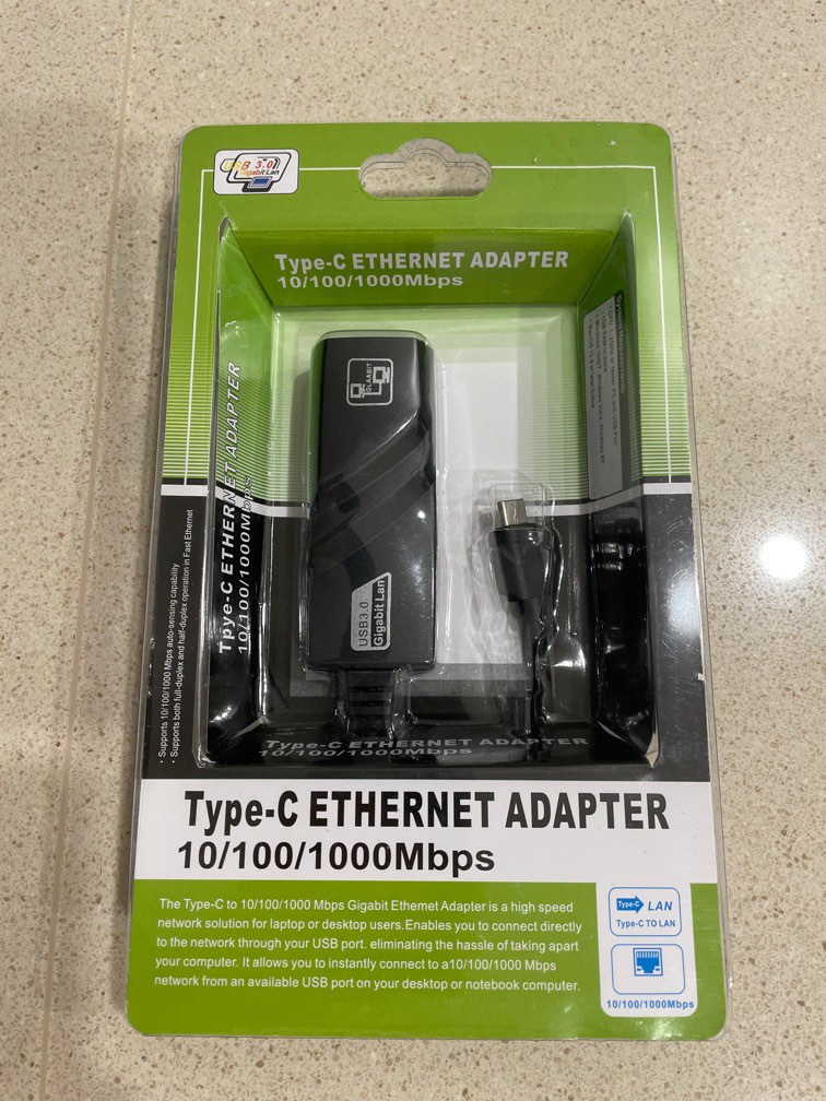 Type C Ethernet Adapter, Computers & Tech, Parts & Accessories, Cables ...