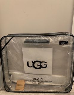 UGG blanket: Devon Down Alternative Quilted Full/ Size: Queen Comforter in White Length :90 Width:90