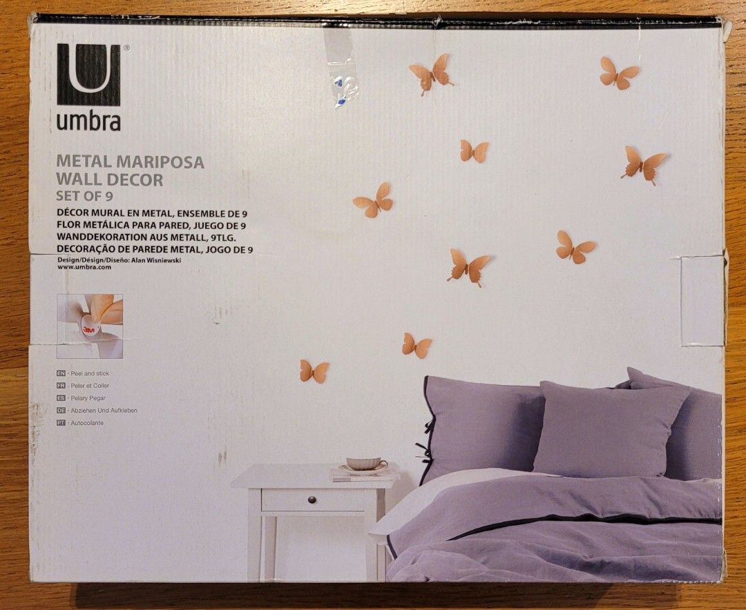 Umbra Butterfly wall deco box set, 傢俬＆家居, 家居裝飾, 牆上裝飾 Carousell