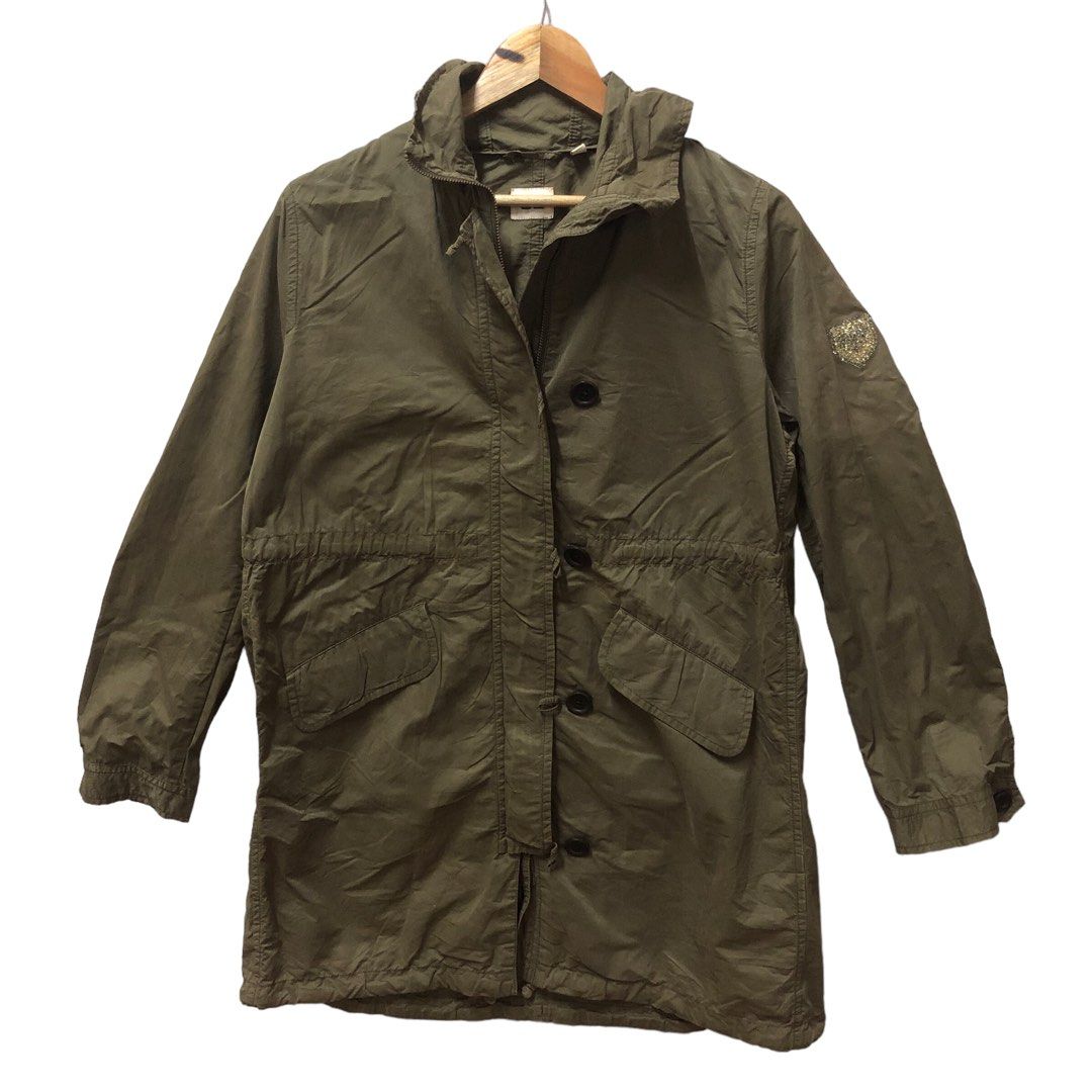 Uniqlo parka jacket custom bling patches Men s Fashion Coats