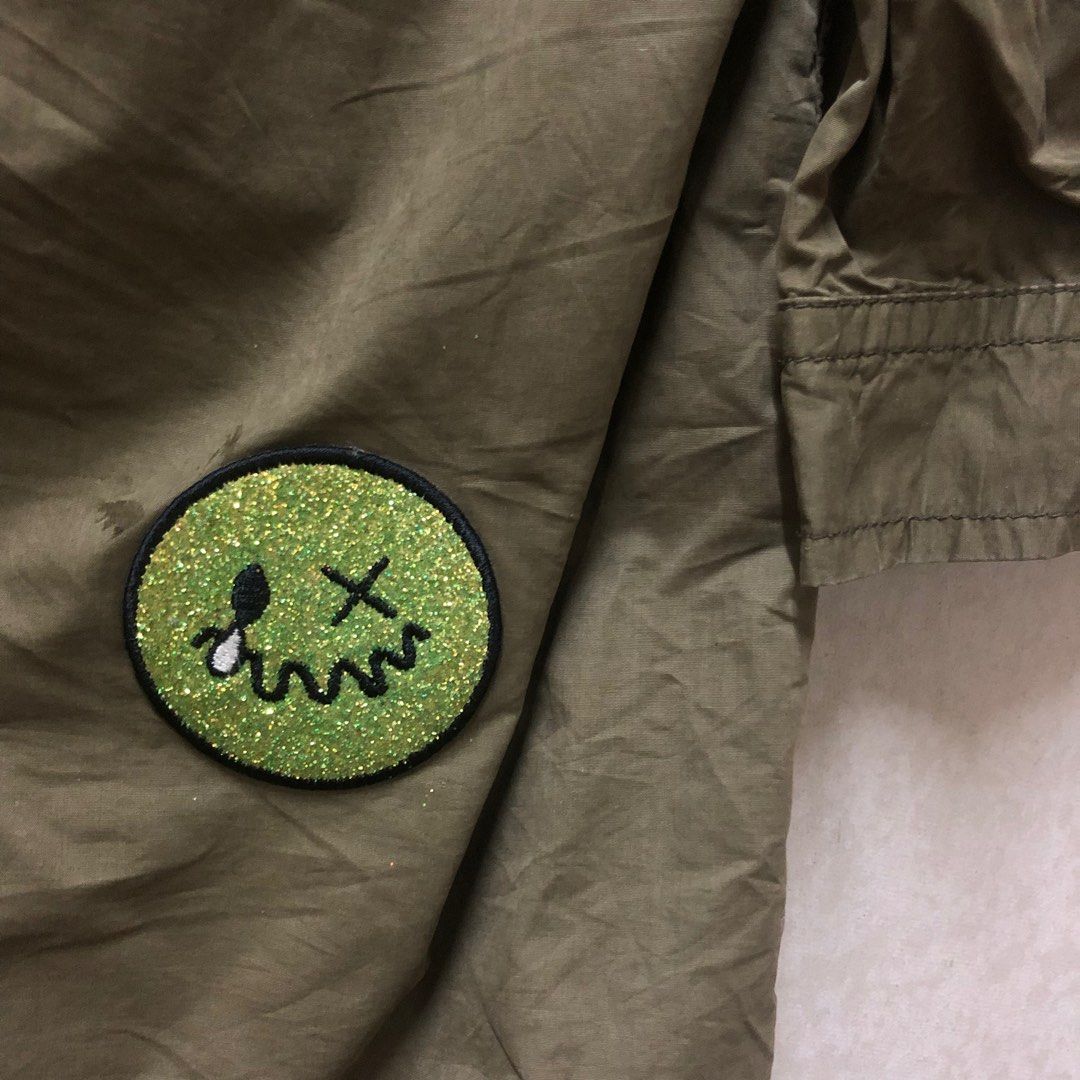 Uniqlo parka jacket custom bling patches Men s Fashion Coats