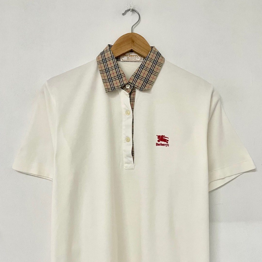 Vintage Burberry Nova Checked Polo Shirt Men s Fashion Tops