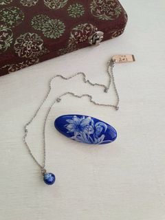 Vintage Japanese ceramic necklace and brooch