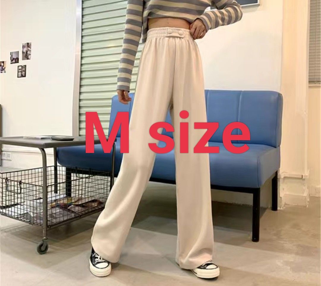 Wide Leg long beige Pants, Women's Fashion, Bottoms, Other Bottoms on  Carousell