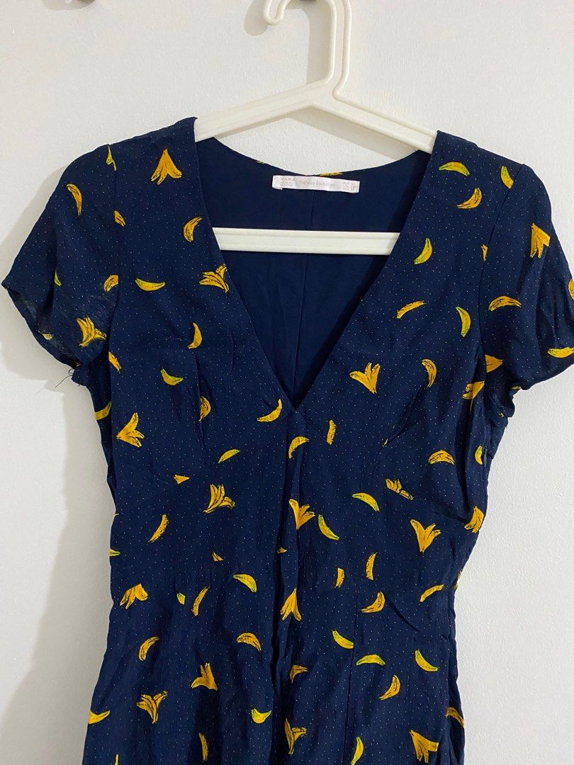Banana print dress zara top
