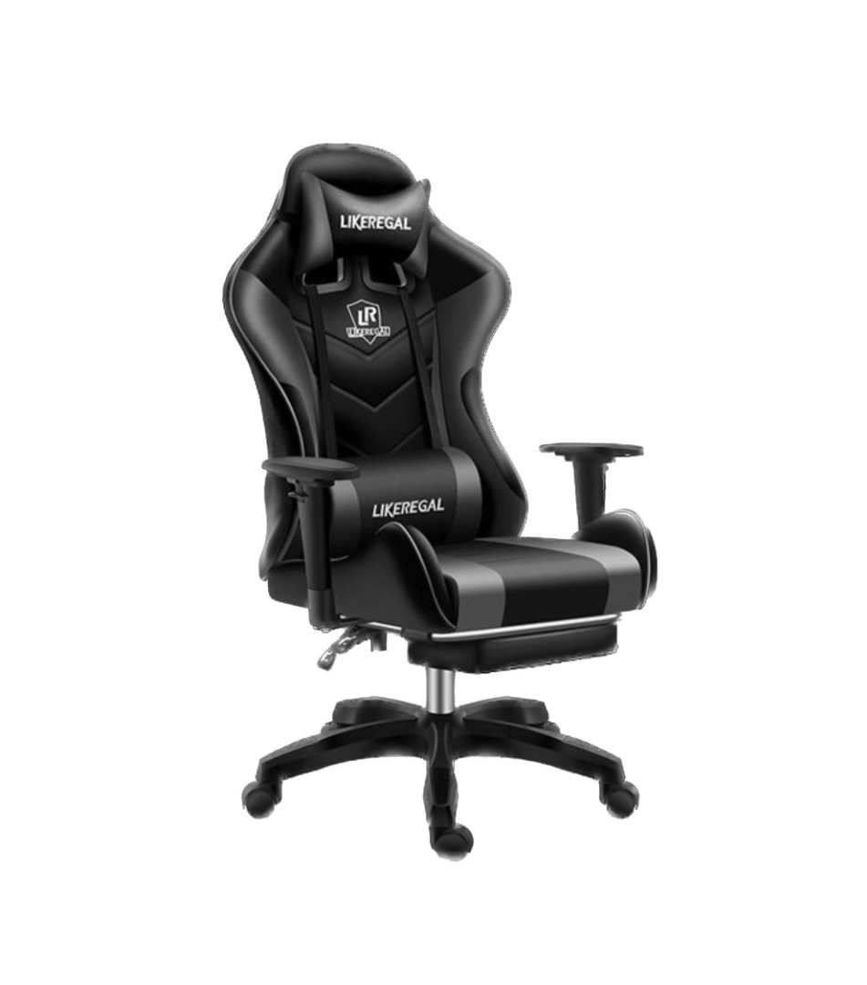 18 Black gaming chair, Without Footrest, chair/Ergonomics