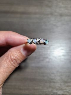 歐泊 4粒 心心托 2 戒指 BL16