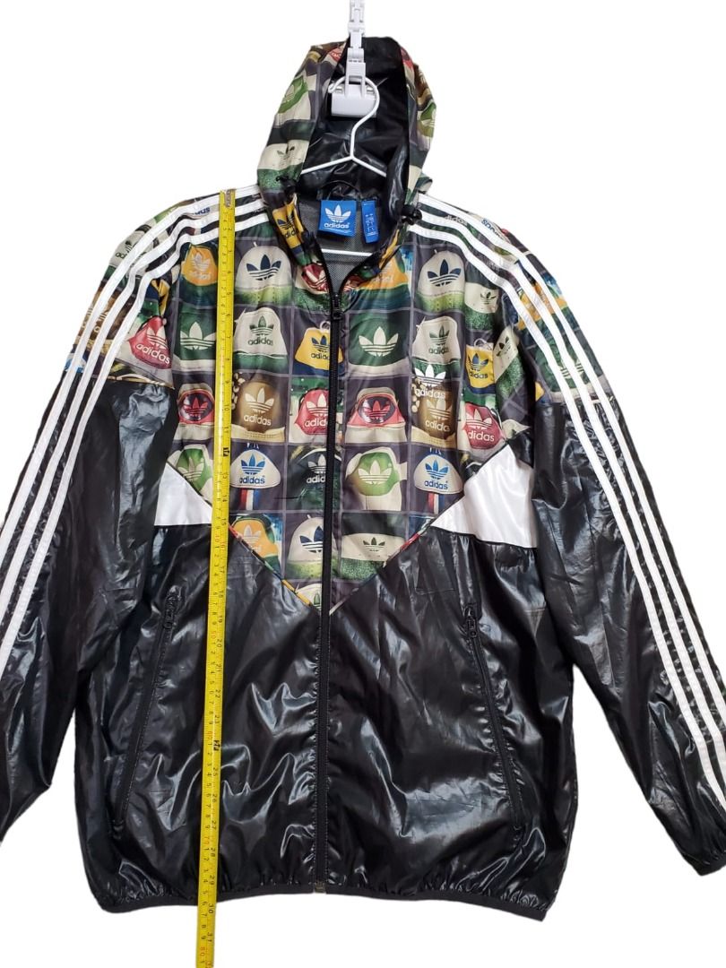 Adidas Originals Windbreaker Jacket Size L Mens Black Colorado Logos Colorblock Carousell
