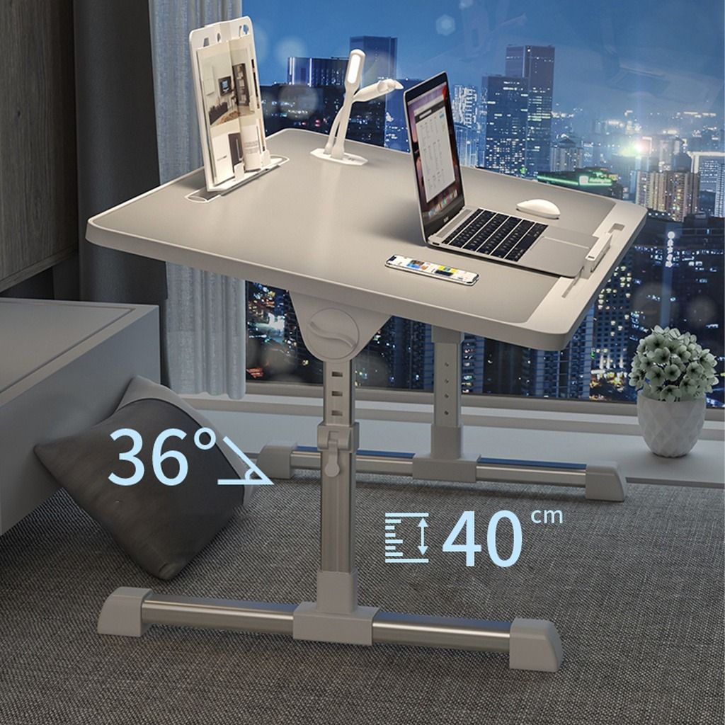 Household liftable and foldable top bedside computer desk
