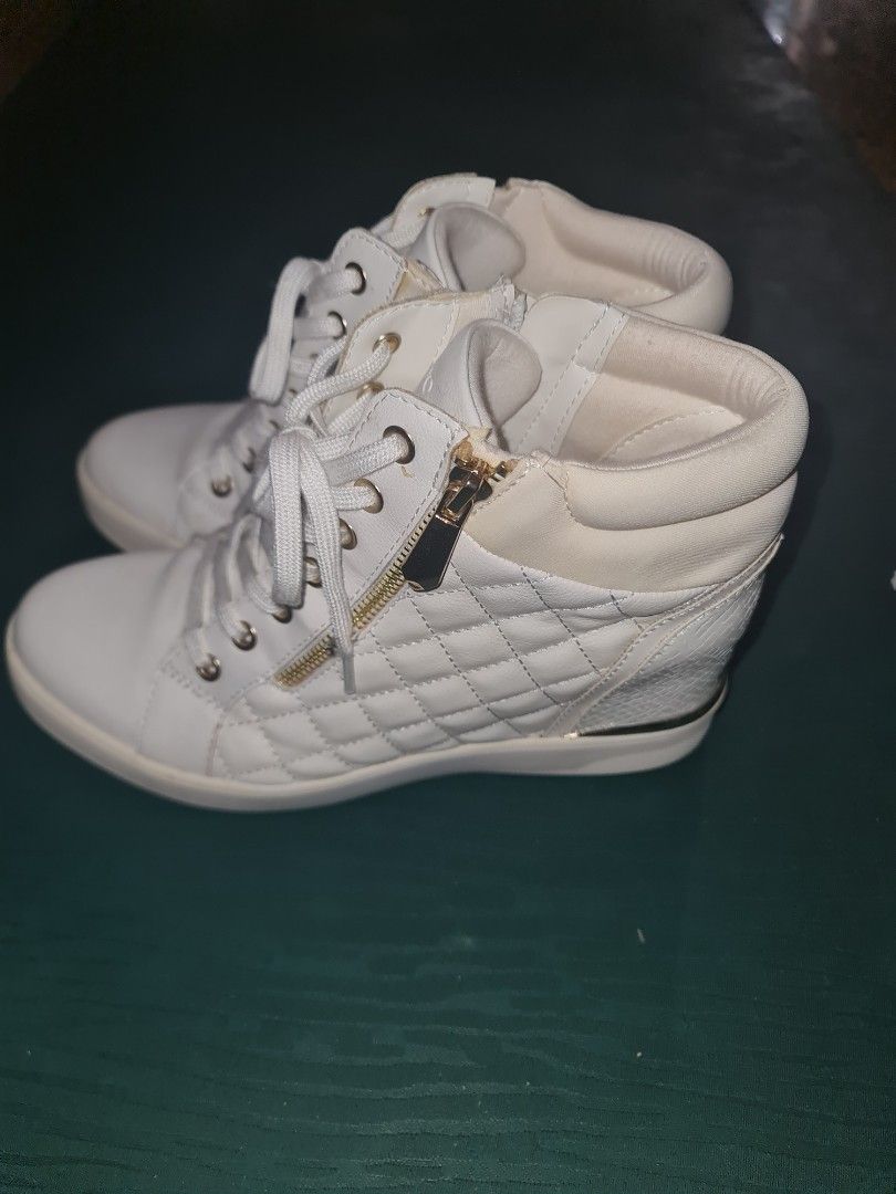 Aldo White Wedge Sneakers