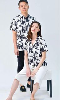 ALL WOULD ENVY PANDA WOMEN'S & MEN COUPLE SHIRT IN BLACK