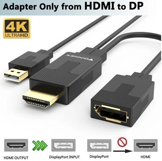 [B1143] FOINNEX HDMI Male to DP Female Converter Adapter 4K60Hz PC to Monitor HDMI to