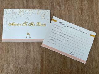 Bachelorette games advice to the bride activity